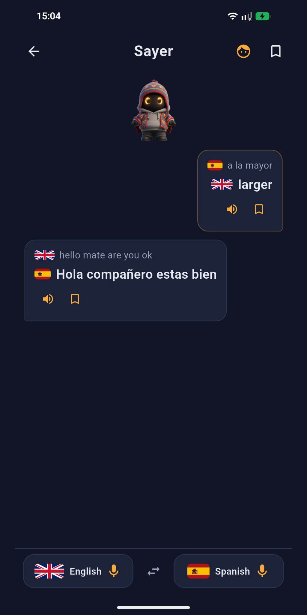 A two-way face-to-face conversation in Sayer